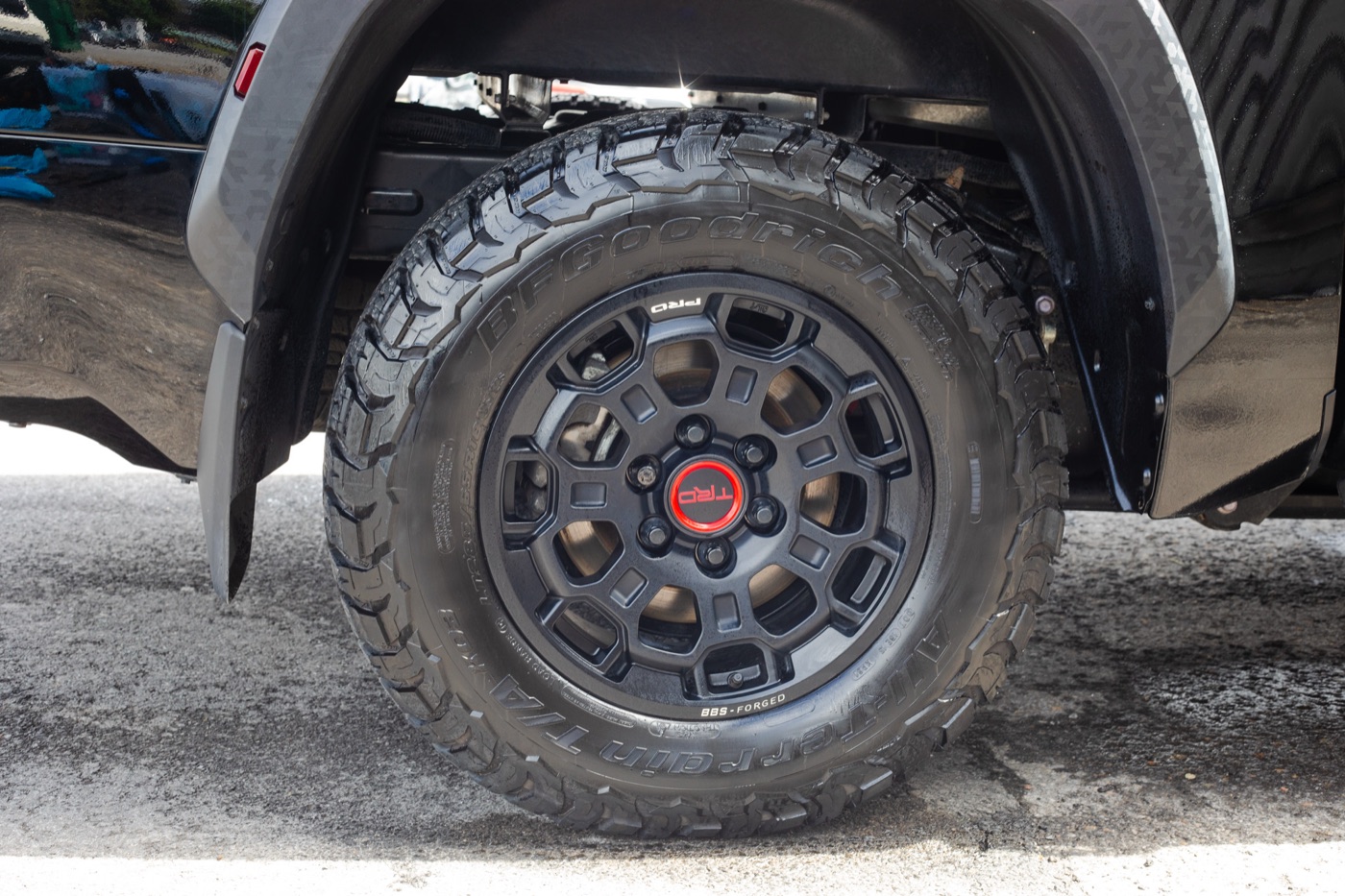 Toyota Tundra TRD wheel deep cleaned and dressed